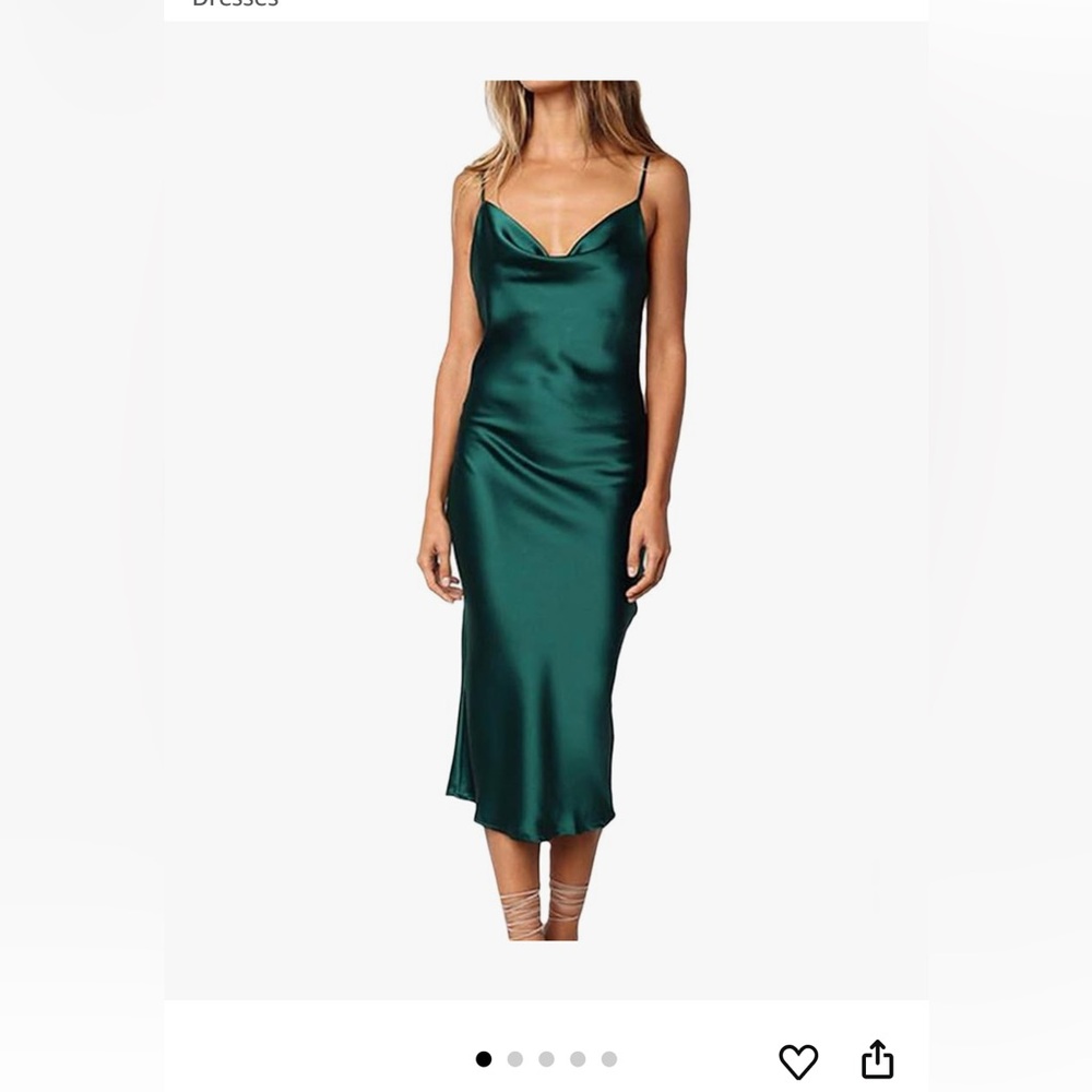 Satin cowl neck dress